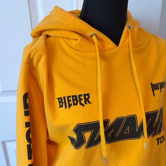 Justin Bieber Purpose Tour Medium Oversized Cropped Hoodie - Picture 2 of 16